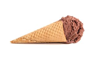 Chocolate icecream on a white background